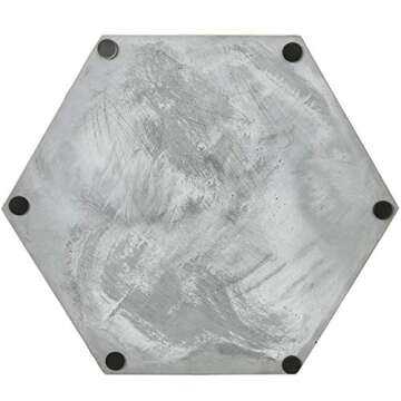 MyGift Gray Hexagonal Concrete Vanity Tray for Bathroom