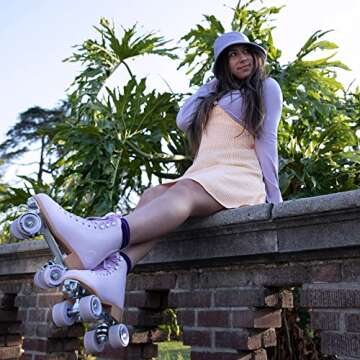 C SEVEN C7skates Cute Roller Skates for Girls and Adults (Sugarplum, Women's 6 / Youth 5 / Men's 5)