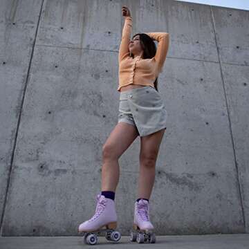 C SEVEN C7skates Cute Roller Skates for Girls and Adults (Sugarplum, Women's 6 / Youth 5 / Men's 5)