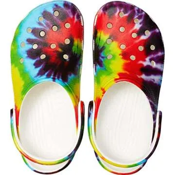 Crocs Unisex-Adult Classic Tie Dye Clogs, Multi, 10 Women/8 Men