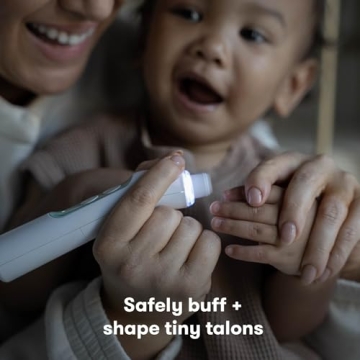Frida Baby Electric Nail Trimmer, Safe & Easy Electric Nail File, Baby Nail Clipper & Nail Trimmer Kit for Newborn, Toddler, or Children Fingernails & Toenails, 4 Buffer Pads, LED Light, Storage Case