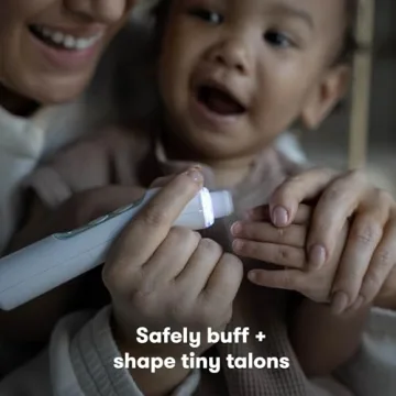 Frida Baby Electric Nail Trimmer, Safe & Easy Electric Nail File, Baby Nail Clipper & Nail Trimmer Kit for Newborn, Toddler, or Children Fingernails & Toenails, 4 Buffer Pads, LED Light, Storage Case