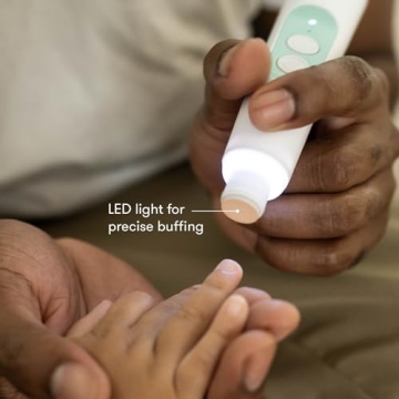 Frida Baby Electric Nail Trimmer, Safe & Easy Electric Nail File, Baby Nail Clipper & Nail Trimmer Kit for Newborn, Toddler, or Children Fingernails & Toenails, 4 Buffer Pads, LED Light, Storage Case