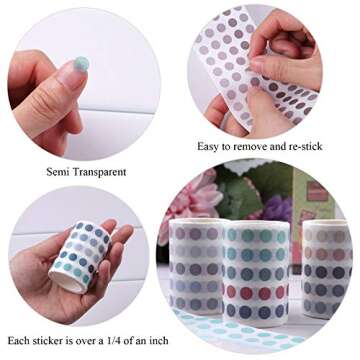 NOGAMOGA Colorful Washi Dot Stickers - 10000+ Pieces