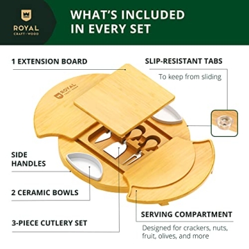 Royal Craft Wood Cheese Board Set for Charcuterie Lovers