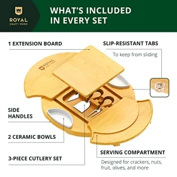 Royal Craft Wood Cheese Board Set for Charcuterie Lovers