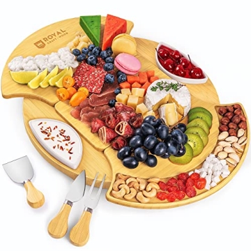 Royal Craft Wood Cheese Board Set for Charcuterie Lovers