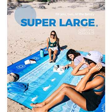 OCOOPA Bohemian Beach Blanket - 10'X 9' Waterproof & Sandproof