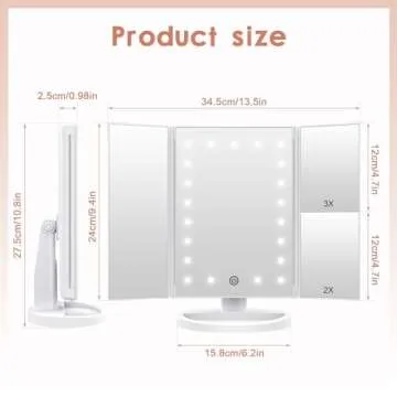 WEILYLED Makeup Mirror with Touch Control and Bright Lights