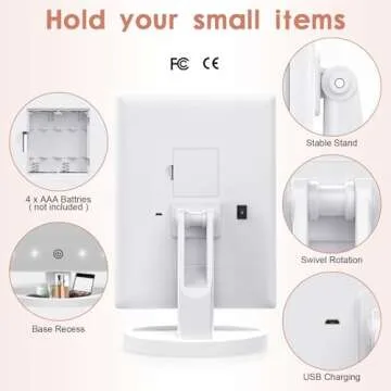 WEILYLED Makeup Mirror with Touch Control and Bright Lights