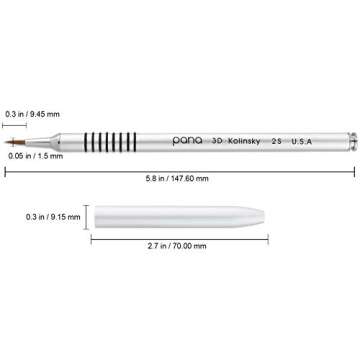 PANA 3D Kolinsky Acrylic Nail Art Sculpture Brush with Silver Metal Non-Slip Grip Handle for Manicur...