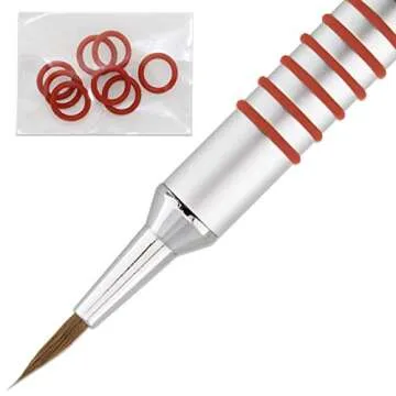 PANA 3D Kolinsky Acrylic Nail Art Sculpture Brush with Silver Metal Non-Slip Grip Handle for Manicures 3D Nail Art Flower Designs (Size #2)