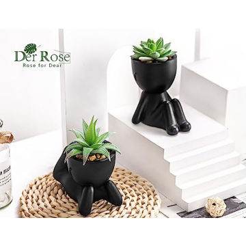 Set of 2 Artificial Succulent Plants for Aesthetic Decor