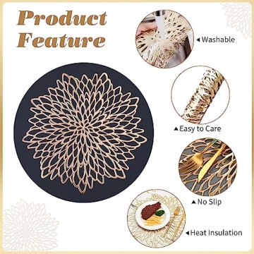 Elegant Gold Round Placemats for Every Celebration