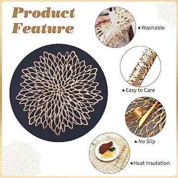 Elegant Gold Round Placemats for Every Celebration