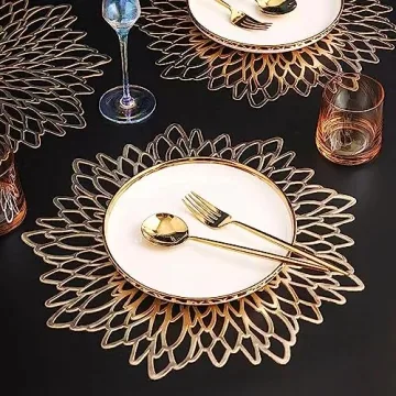 Elegant Gold Round Placemats for Every Celebration