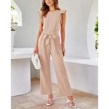 BTFBM Women's Elegant Summer Jumpsuit with Pockets