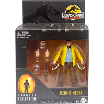 Mattel Jurassic World Hammond Collection Character Action Figure, Dennis Nedry Articulated Collectible Toy in 3.75-inch Scale