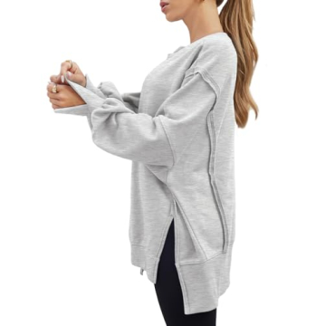 AUTOMET Oversized Crewneck Sweatshirt for Cozy Fall Style
