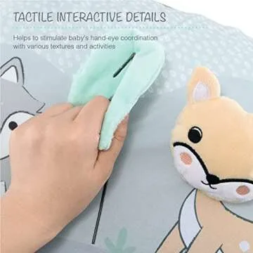 The Peanutshell Baby Boy or Girl Play Ring - Inflatable Seat, Sitting Support Chair, Unisex Activity Seats for Sitting Up, Play Ring for Babies 0-6 Months - Woodland