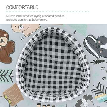 The Peanutshell Baby Boy or Girl Play Ring - Inflatable Seat, Sitting Support Chair, Unisex Activity Seats for Sitting Up, Play Ring for Babies 0-6 Months - Woodland