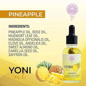Magic V Yoni Oil For Women Organic Feminine Care Vaginal Moisturizer For Wetness (Pineapple) Ingrown Hair Ph Balance Feminine Body Oil Deodorant Eliminates Odor With Essential Oils