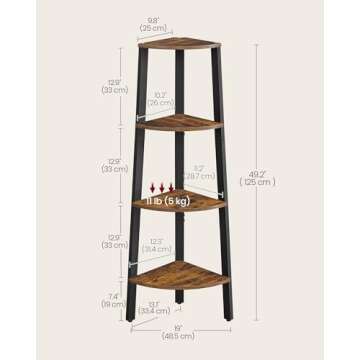 Stylish VASAGLE Corner Shelf Stand for Every Room