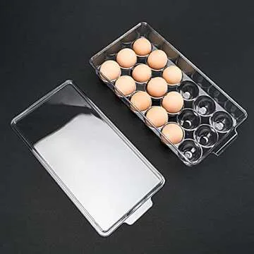 Ambergron 18 Eggs Holder for Refrigerator, Clear Egg Container for Fridge, Kitchen