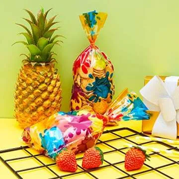 50 Pieces Artist Party Cello Bags Colorful Paint Cellophane Bags OPP Artist Paint Treat Bags Goody Candy Bags Gift Bags for Birthday Party Baby Shower Party Supplies Decorations