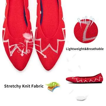 Frank Mully Women's Comfortable Knit Ballet Flats for Casual Use