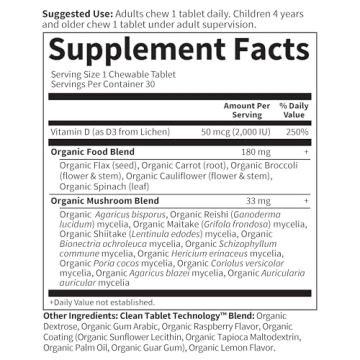 Garden of Life Vegan Chewable Vitamin D3 - 2000 IU