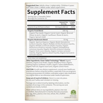 Garden of Life Vegan Chewable Vitamin D3 - 2000 IU