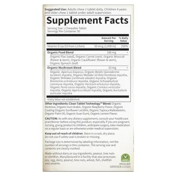 Garden of Life Vegan Chewable Vitamin D3 - 2000 IU