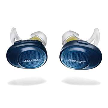 Bose SoundSport Free, True Wireless Earbuds, (Sweatproof Bluetooth Headphones for Workouts and Sports), Midnight Blue / Citron