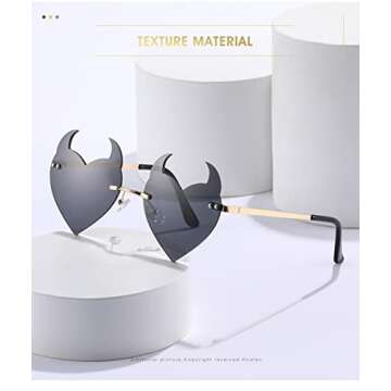 Trendy ENTHYI Devil Heart Sunglasses for Parties