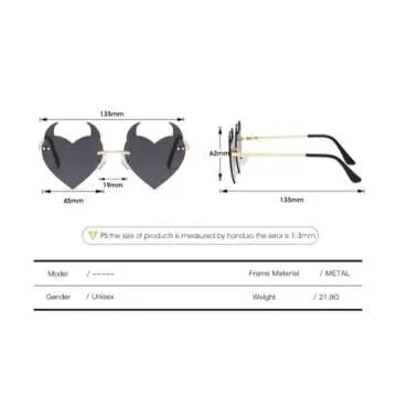 Trendy ENTHYI Devil Heart Sunglasses for Parties