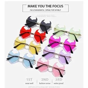 Trendy ENTHYI Devil Heart Sunglasses for Parties