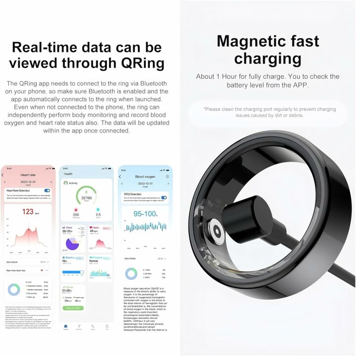 Smart Ring Tracker: Health, Heart Rate, Sleep Monitoring