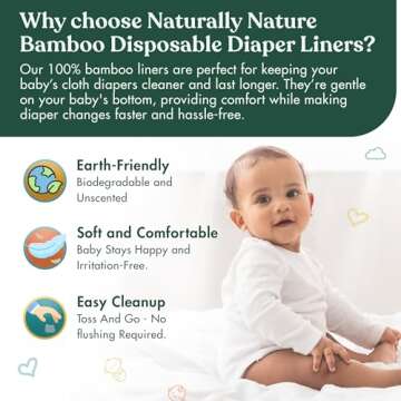 Naturally Nature Disposable Cloth Diaper Liners, Eco-Friendly, 400 Count