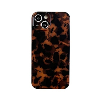 Tortoise Shell Retro Phone Case Compatible with iPhone 13 2021 Chic Amber Brown Leopard Stylish Clas...