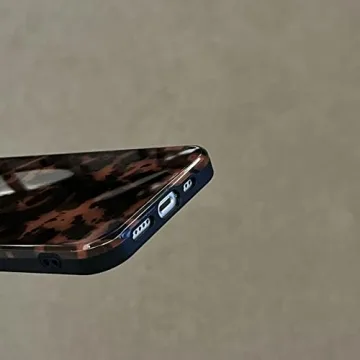 Stylish Tortoise Shell iPhone 13 Case Chic Amber Brown