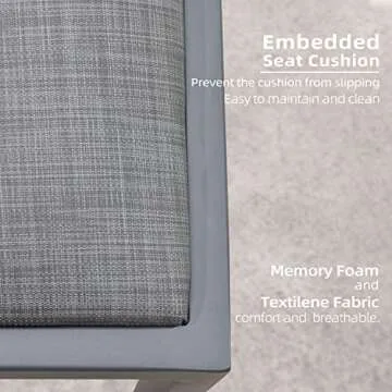 PURPLE LEAF Modern Aluminum Rattan Bar Stool Set for Outdoor