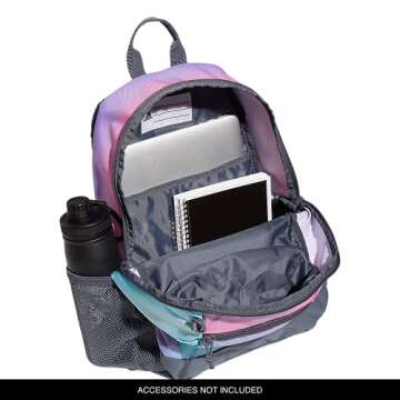 adidas Creator 2.0 Backpack (21L) Durable Small Athletic Student Laptop Bag for Boys/Girls, Gradient Rose Tone Pink/Onix Grey, One Size