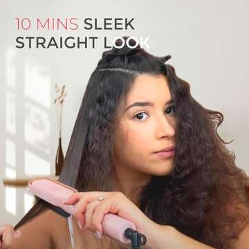 Hair Straightener Brush, TYMO Ring Hair Straightener Comb Straightening Brush for Women with 5 Temps...