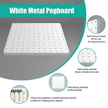 Hogurity Peg Board Metal Panels for Tool Storage and Organization
