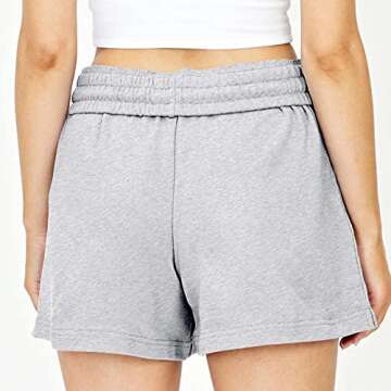 Y2k High Waist Wide Leg Workout Shorts for Women Casual Gym Yoga Running Summer SweatShorts Streetwear Lounge Shorts Gray Small