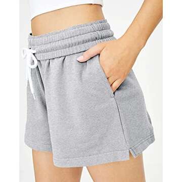 Y2k High Waist Wide Leg Workout Shorts for Women Casual Gym Yoga Running Summer SweatShorts Streetwear Lounge Shorts Gray Small
