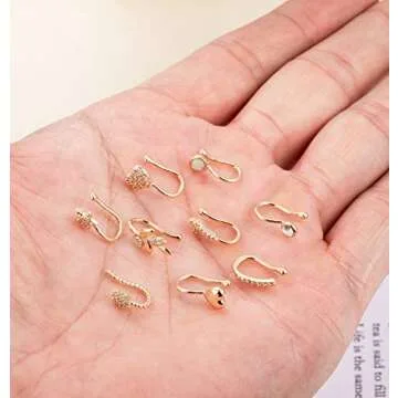 Masedy 9Pcs Stylish Non-Piercing Nose Ring Set