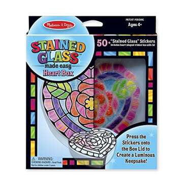 Melissa & Doug Stained Glass Made Easy Heart Keepsake Box With 50+ Stickers