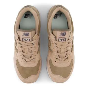 New Balance Women's 574 V2 Sneaker, Flat Taupe/Mushroom/Sea Salt, 7